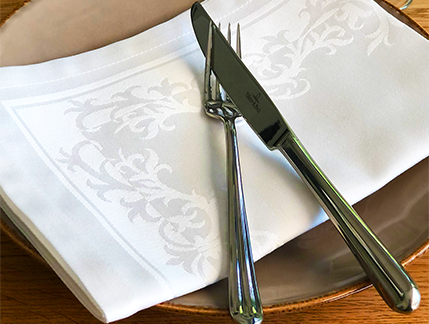 Damast-Servietten Konstanze weiß 50x50