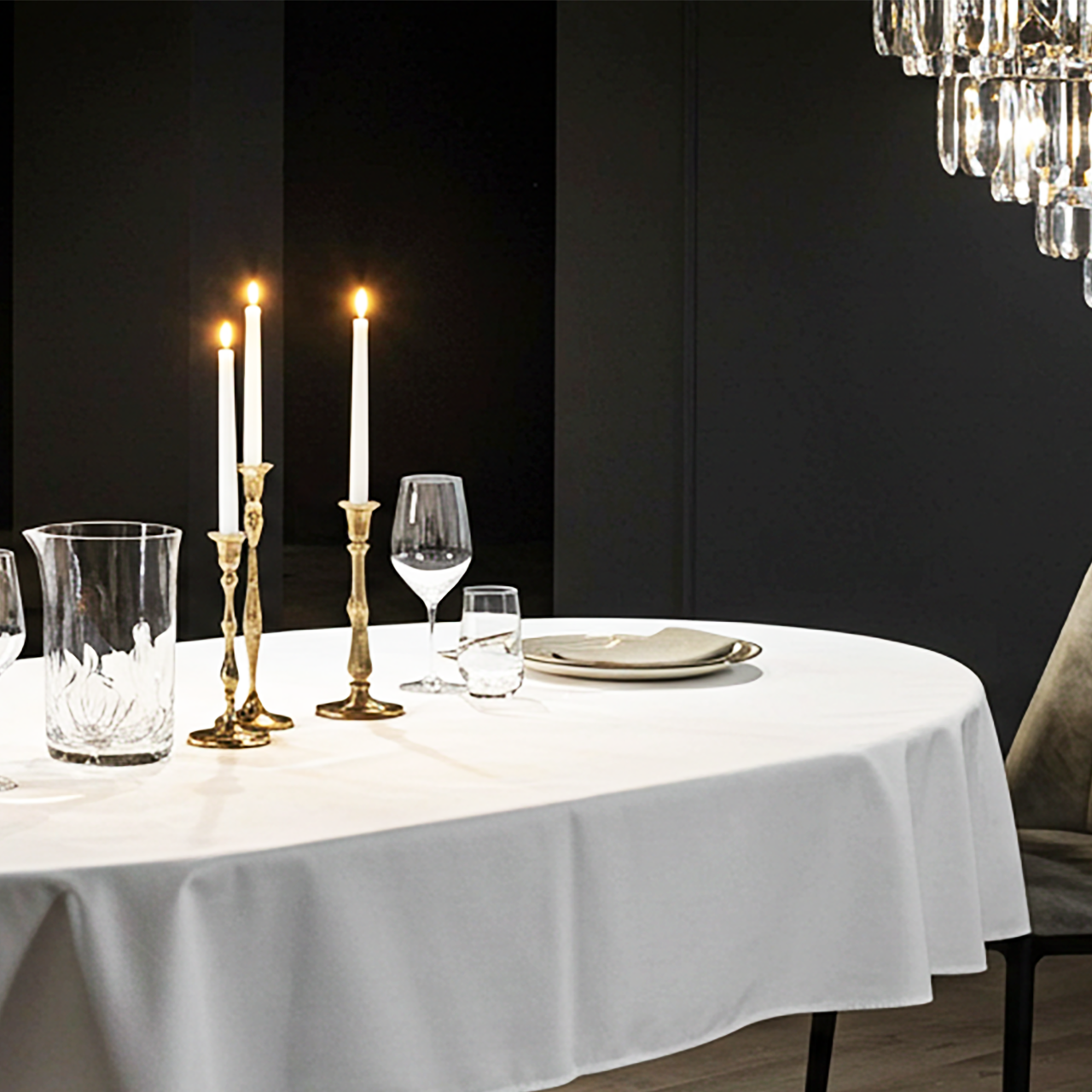 Tischdecke Klara weiß oval