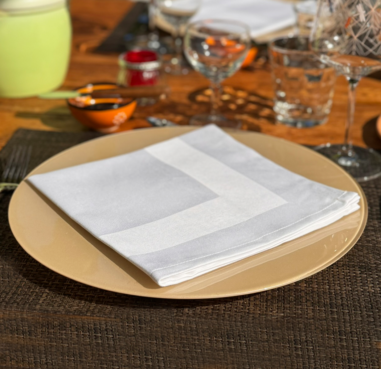 Stoffserviette Padua mit Atlaskante 50x50